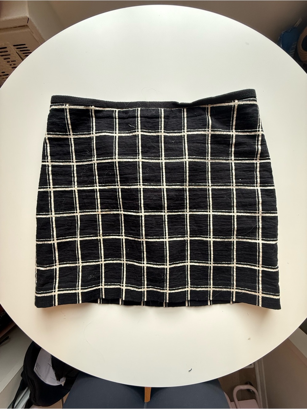 Madewell Black Mini Skirt with White Grid